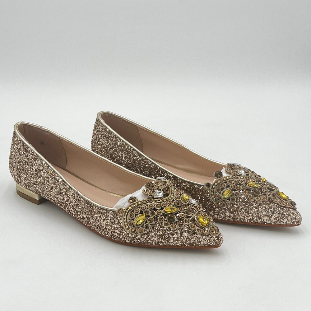 XYD Gold Embellished Flats